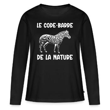 code-barre de la nature - T-shirt manches longues Premium bio Femme - noir - Devant - Julia (174cm)
