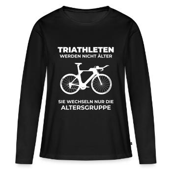 Triathlètes - T-shirt manches longues Premium bio Femme - noir - Devant - Julia (174cm)