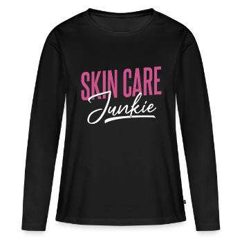 Dermatologie Hautpflege-Junkie Hautarzt - Frauen Premium Bio Langarmshirt - Schwarz - Vorne - Julia (174cm)