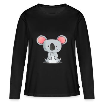 Koala - Frauen Premium Bio Langarmshirt - Schwarz - Vorne - Julia (174cm)