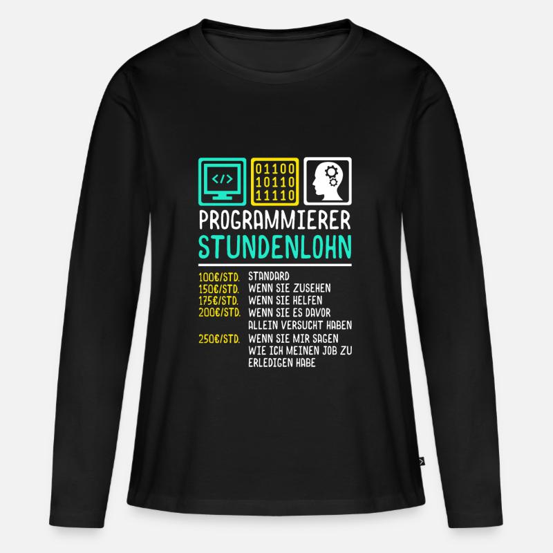 Programmierer - Frauen Premium Bio Langarmshirt - Schwarz
