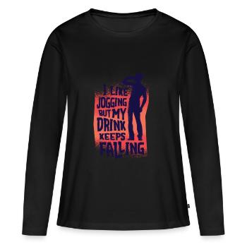 Jogging - T-shirt manches longues Premium bio Femme - noir - Devant - Julia (174cm)