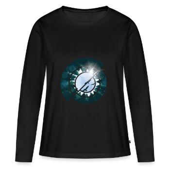 Wald - Frauen Premium Bio Langarmshirt - Schwarz - Vorne - Julia (174cm)