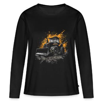 Amateurs de chargeuses compactes - T-shirt manches longues Premium bio Femme - noir - Devant - Julia (174cm)