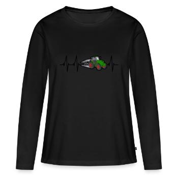 Tracteur Charrue Tracteur Agriculteur Labourage - T-shirt manches longues Premium bio Femme - noir - Devant - Julia (174cm)