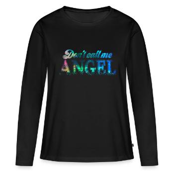 Ne m’appelez pas un ange - T-shirt manches longues Premium bio Femme - noir - Devant - Julia (174cm)