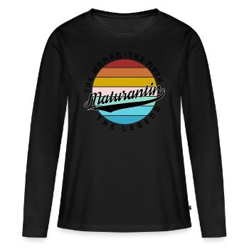 Maturantin the woman, the myth, the legend Retro - Frauen Premium Bio Langarmshirt - Schwarz - Vorne - Julia (174cm)