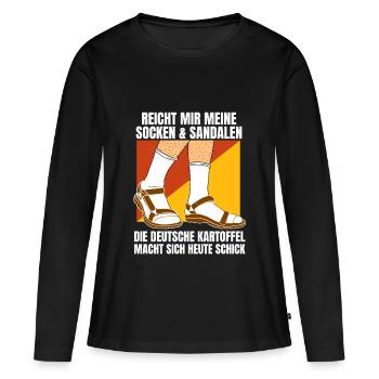 Typisch Deutscher Urlauber - Kartoffel Alman - Frauen Premium Bio Langarmshirt - Schwarz - Vorne - Julia (174cm)
