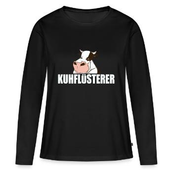 Kühe Geschenk Landwirt - Frauen Premium Bio Langarmshirt - Schwarz - Vorne - Julia (174cm)