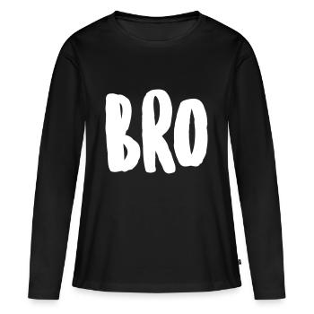 bro - T-shirt manches longues Premium bio Femme - noir - Devant - Julia (174cm)