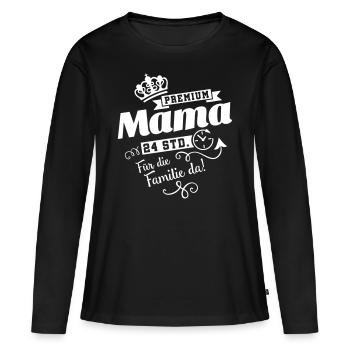 Premium Mama - Frauen Premium Bio Langarmshirt - Schwarz - Vorne - Julia (174cm)