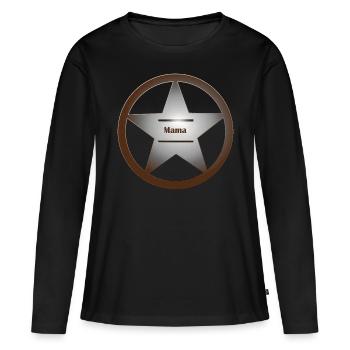 Mama Sheriff - Frauen Premium Bio Langarmshirt - Schwarz - Vorne - Julia (174cm)