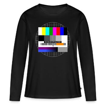 Sendepause Testbild - Frauen Premium Bio Langarmshirt - Schwarz - Vorne - Julia (174cm)