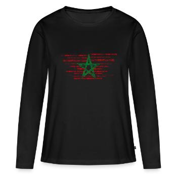 Maroc - T-shirt manches longues Premium bio Femme - noir - Devant - Julia (174cm)