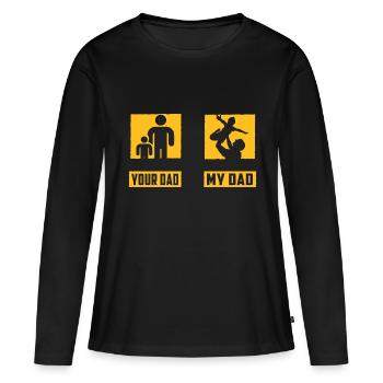 Ton père mon père - T-shirt manches longues Premium bio Femme - noir - Devant - Julia (174cm)