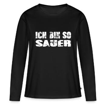 Ich bin so sauer - Frauen Premium Bio Langarmshirt - Schwarz - Vorne - Julia (174cm)