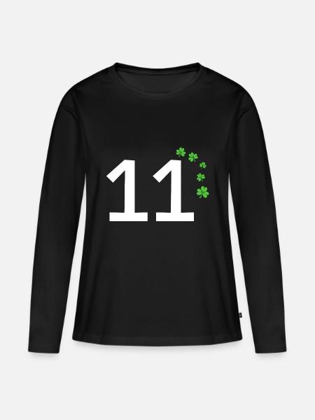 11 - Frauen Premium Bio Langarmshirt - Schwarz