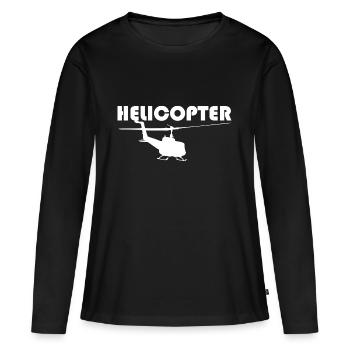 hélicoptère - T-shirt manches longues Premium bio Femme - noir - Devant - Julia (174cm)