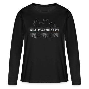 Wild Atlantic Route Ireland Design 2 - Women's Premium Organic Long Sleeve Shirt - black - Front - Julia (174cm)