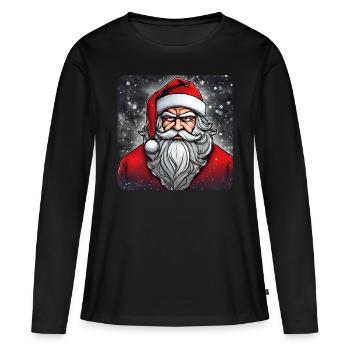 Père Noël sinistre - T-shirt manches longues Premium bio Femme - noir - Devant - Julia (174cm)