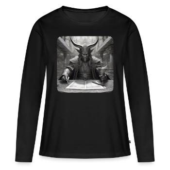 Evil Devil - Women's Premium Organic Long Sleeve Shirt - black - Front - Julia (174cm)