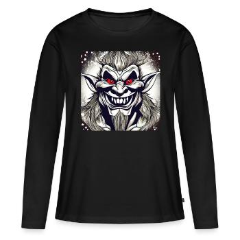 Evil grinning troll with red eyes - Women's Premium Organic Long Sleeve Shirt - black - Front - Julia (174cm)