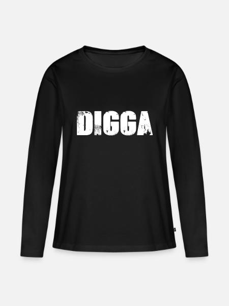 Digga - Frauen Premium Bio Langarmshirt - Schwarz