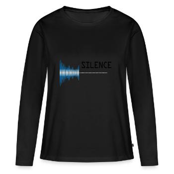 Sound silence Sound pollution verschmutzung - Frauen Premium Bio Langarmshirt - Schwarz - Vorne - Julia (174cm)