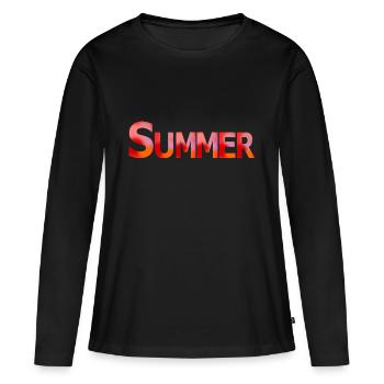 Été - T-shirt manches longues Premium bio Femme - noir - Devant - Julia (174cm)