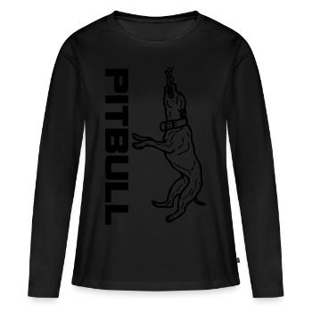 hangingpit_01 - T-shirt manches longues Premium bio Femme - noir - Devant - Julia (174cm)