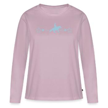 Slider-Pferd mit Sternen - Frauen Premium Bio Langarmshirt - Altrosa - Vorne - Julia (174cm)