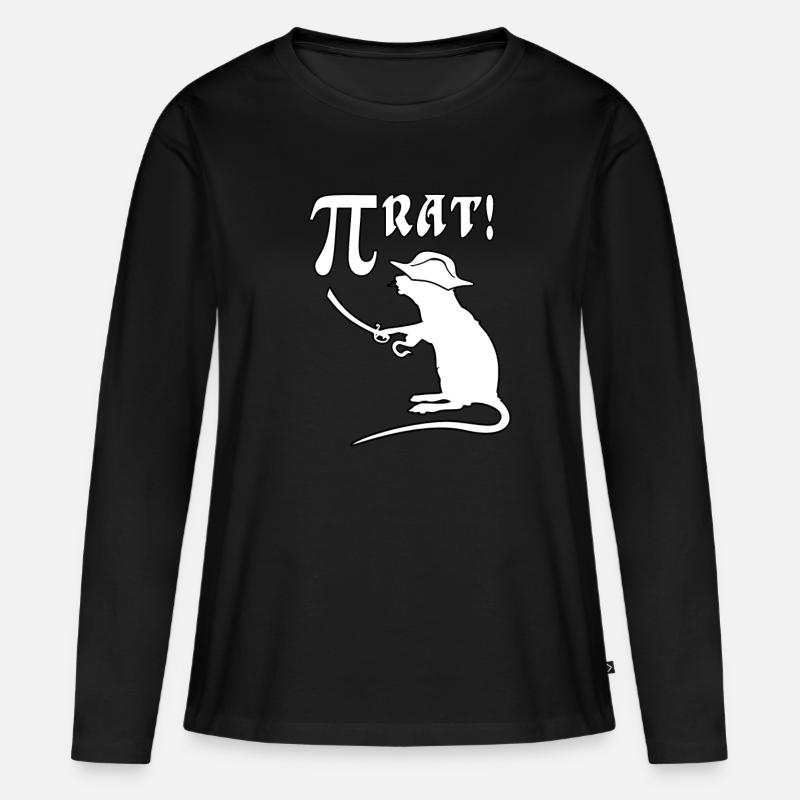pi ratte - Frauen Premium Bio Langarmshirt - Schwarz