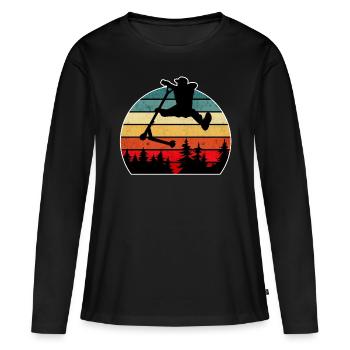 Escooter Scooter Stunt - T-shirt manches longues Premium bio Femme - noir - Devant - Julia (174cm)