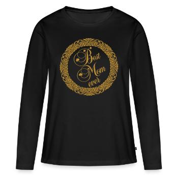 Best mom in the world in decorative circle - Women's Premium Organic Long Sleeve Shirt - black - Front - Julia (174cm)