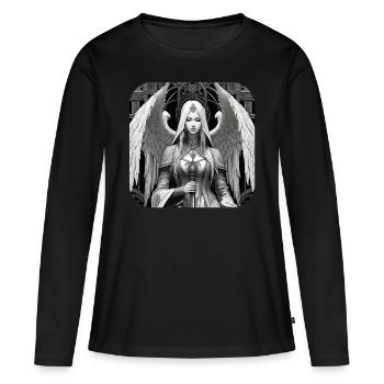 Lonely Angel - Women's Premium Organic Long Sleeve Shirt - black - Front - Julia (174cm)