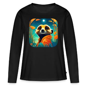 Suricate mignon - T-shirt manches longues Premium bio Femme - noir - Devant - Julia (174cm)