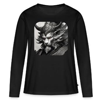 Lion Demon - Women's Premium Organic Long Sleeve Shirt - black - Front - Julia (174cm)