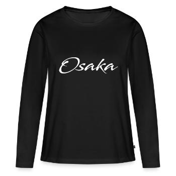 Osaka - T-shirt manches longues Premium bio Femme - noir - Devant - Julia (174cm)