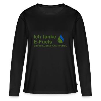 Ich tanke E-Fuels - Frauen Premium Bio Langarmshirt - Schwarz - Vorne - Julia (174cm)