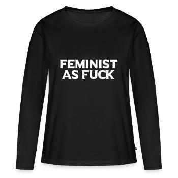 Cadeau féministe féministe féministe - T-shirt manches longues Premium bio Femme - noir - Devant - Julia (174cm)