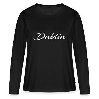 Dublin - T-shirt manches longues Premium bio Femme - noir - Devant - Julia (174cm)
