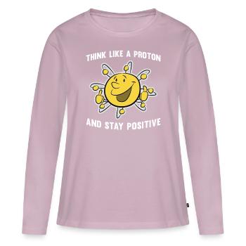 proton - T-shirt manches longues Premium bio Femme - rose poudré - Devant - Julia (174cm)