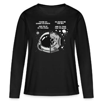 Fun T-Shirts T-Shirts Diving Spaceman - T-shirt manches longues Premium bio Femme - noir - Devant - Julia (174cm)