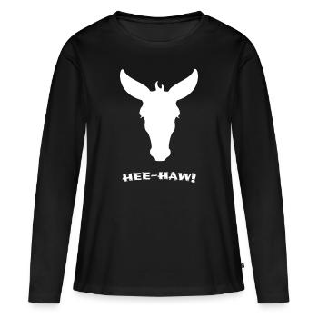 âne âne mulet - T-shirt manches longues Premium bio Femme - noir - Devant - Julia (174cm)