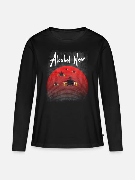 Alcohol now - Frauen Premium Bio Langarmshirt - Schwarz