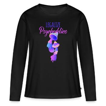 Acide LSD Drogues psychédéliques - T-shirt manches longues Premium bio Femme - noir - Devant - Julia (174cm)