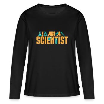 Je suis chercheur - T-shirt manches longues Premium bio Femme - noir - Devant - Julia (174cm)