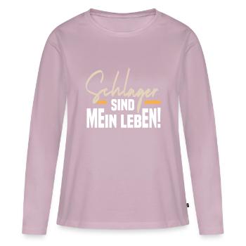 Schlager sind mein Leben - Frauen Premium Bio Langarmshirt - Altrosa - Vorne - Julia (174cm)