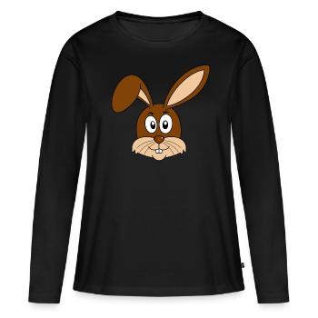 Lapin Lapin lapin Lapin Lapins Lapin Dents Lapin Lapins - T-shirt manches longues Premium bio Femme - noir - Devant - Julia (174cm)