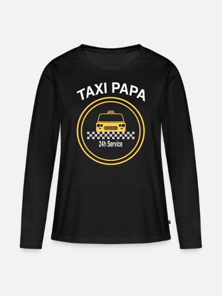 Taxi Papa - Frauen Premium Bio Langarmshirt - Schwarz